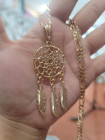 Dream catcher gold plated