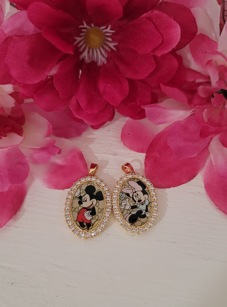 Mickey and minnie pendant