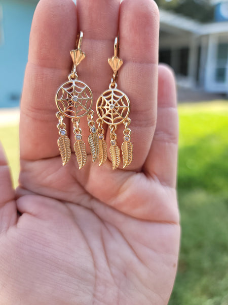 Dream catcher Gold  Earings