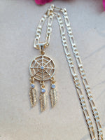 Dream catcher gold pendant