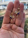 Purple Hummingbird Earings