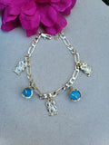 Blue owl charm bracelet