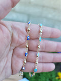 Oval blue eye bracelet