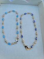 Oval blue eye bracelet