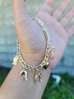 Good luck charm bracelet  14k gold plated