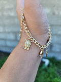 Good luck charm bracelet  14k gold plated